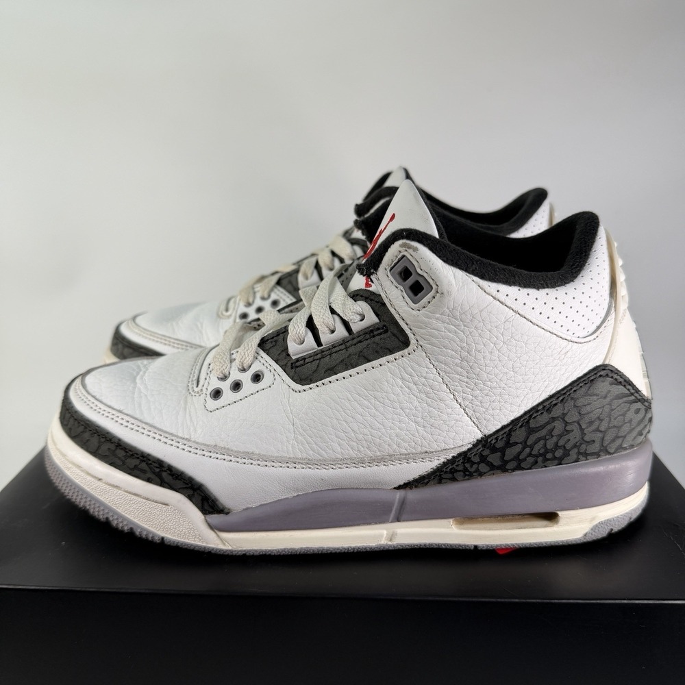 Nike Air Jordan 3 Retro Shoe Summit White Cement Gray DM0967-106 GS Size 6